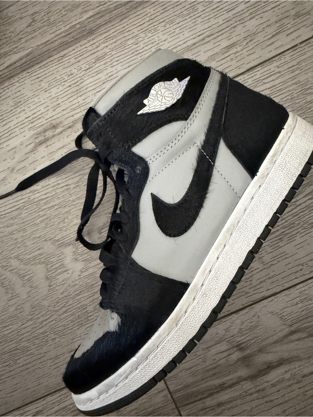 Authentic Nike Air Jordan 1 High OG Twist 2.0 sneakers with black and light gray